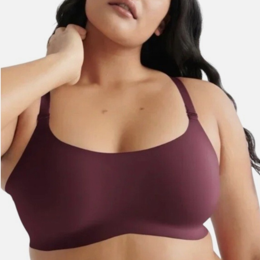Knix Evolution Reversible Padded Bra Sz 5 in Dark Cherry/Rosette